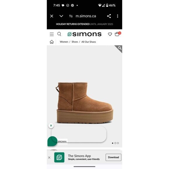 Ugg Classic Mini platform bootsWomen 7 chestnut - Picture 8 of 8